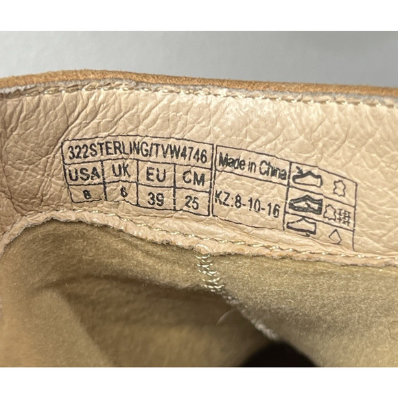 Vionic Sterling Ankle Boots Womens 8 Beige Leather Stacked Heel Side Zip Booties - Picture 9 of 9